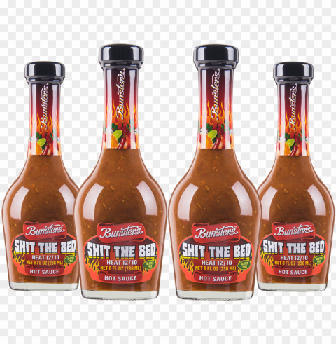 4 pack of shit the bed - bunsters shit the bed hot sauce 250ml 1210 Isolated Graphic on Clear PNG