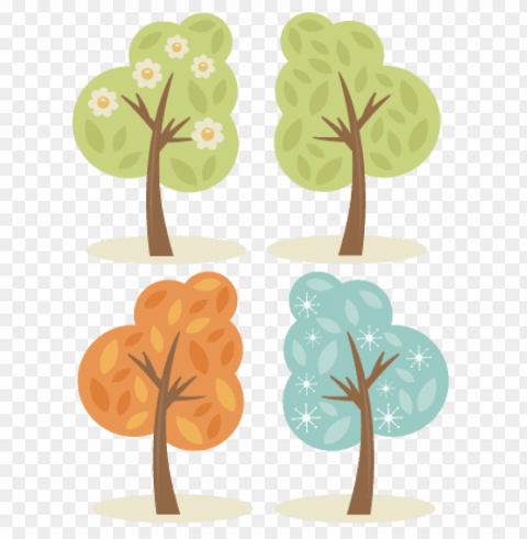 4 season trees svg cutting files spring tree svg summer - winter spring summer fall PNG Graphic with Isolated Clarity