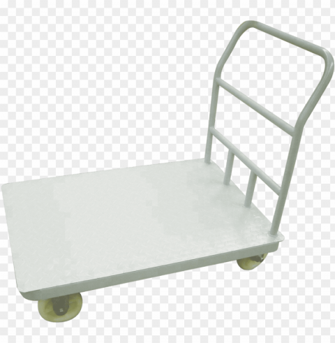 4 wheels industrial heavy duty flat hand psuh trolley - chair Clear PNG image