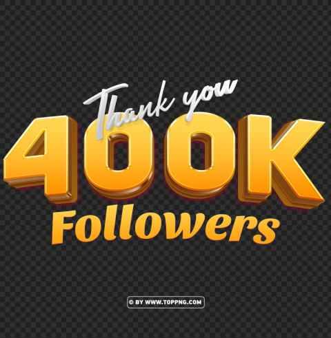 400k followers gold thank you image PNG files with no backdrop wide compilation