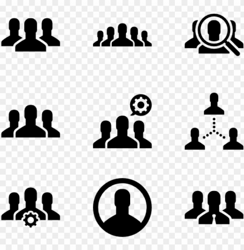 45 group packs - human icons Isolated Icon with Clear Background PNG