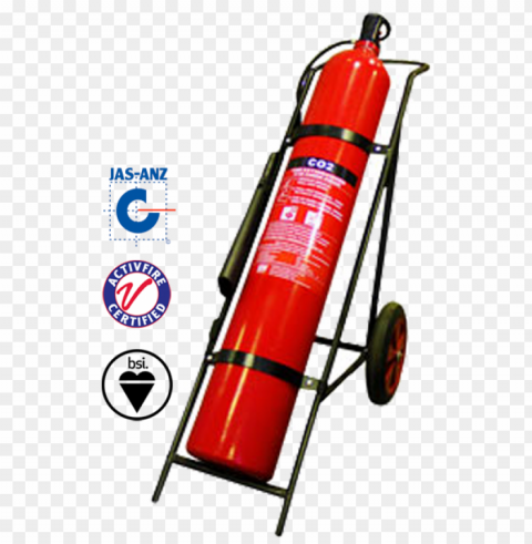 45kg mobile co2 fire extinguisher - joint accreditation system of australia and new zealand Transparent PNG Isolated Design Element