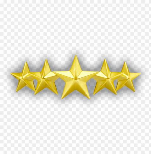 5 Gold Star PNG Clip Art Transparent Background