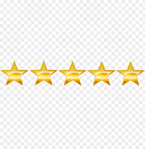 5 Gold Star PNG Design