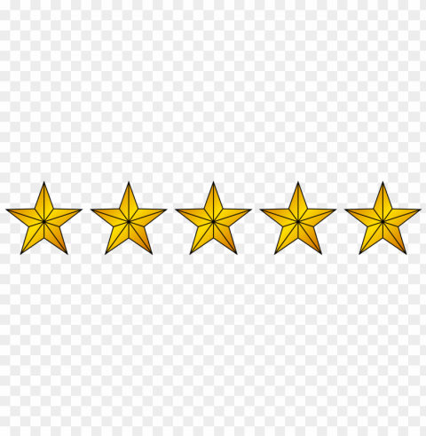 5 gold star PNG file with alpha