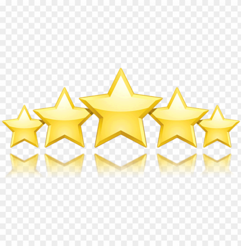 5 gold stars - 5 stars graphic Isolated Item on Clear Background PNG