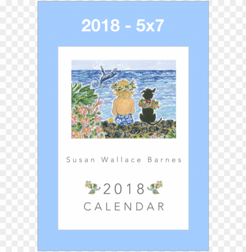 5 x 7 susan wallace barnes 2018 calendar - calendar PNG Graphic Isolated on Clear Backdrop