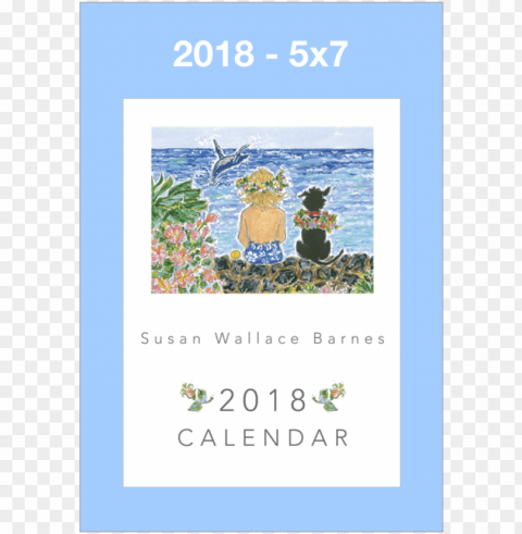 5 X 7 Susan Wallace Barnes 2018 Calendar - Calendar PNG Graphic Isolated On Clear Backdrop