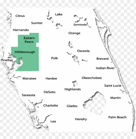 50 mile radius map - tampa Isolated Icon in Transparent PNG Format