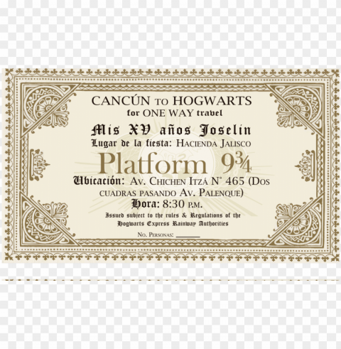 56322865a7b84 - hogwarts express ticket PNG images with alpha mask