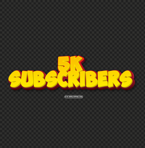 5k subscribers yellow and red 3d text effect free file Isolated Design Element in HighQuality Transparent PNG