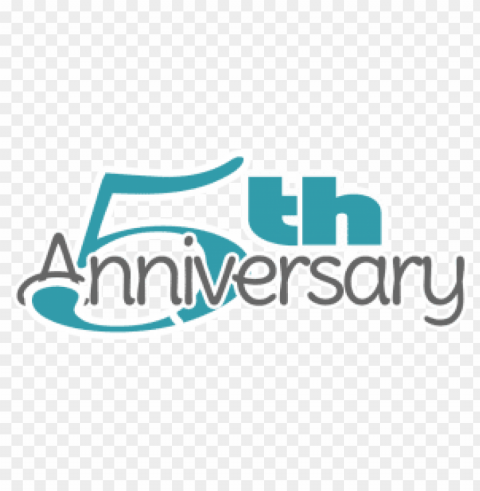 5th anniversary Isolated Design Element in PNG Format