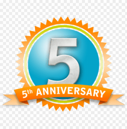 5th anniversary badge Isolated Design Element in Transparent PNG