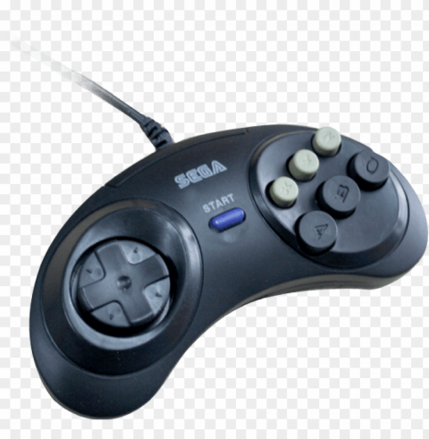 6 button gaming controller for sega genesis console HighResolution Isolated PNG Image
