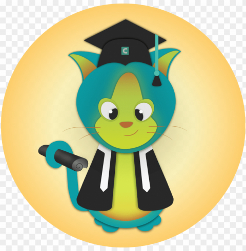 6 cute grad cats graduation cats clipart graphics - cat PNG Image Isolated on Clear Backdrop