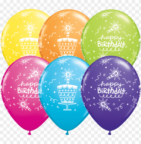 6 happy birthday balloons - happy birthday balloons and teddy PNG Graphic Isolated with Clear Background