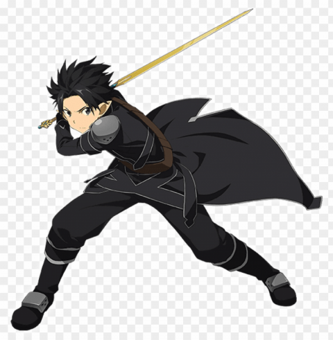 6 -sao wiki - kirito Transparent Background Isolated PNG Character