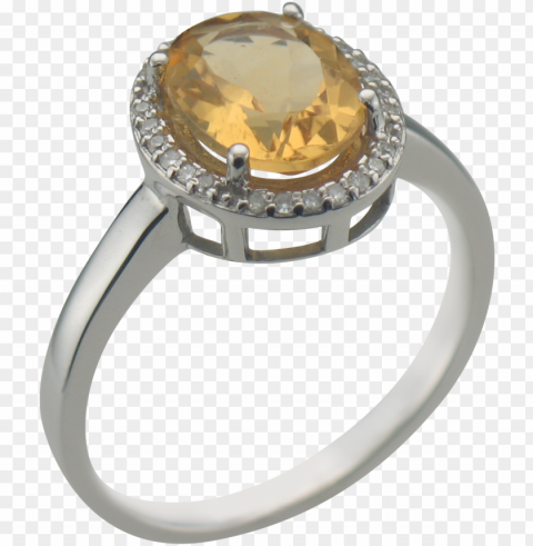60 carat citrine diamond halo ri Isolated Item on Clear Transparent PNG