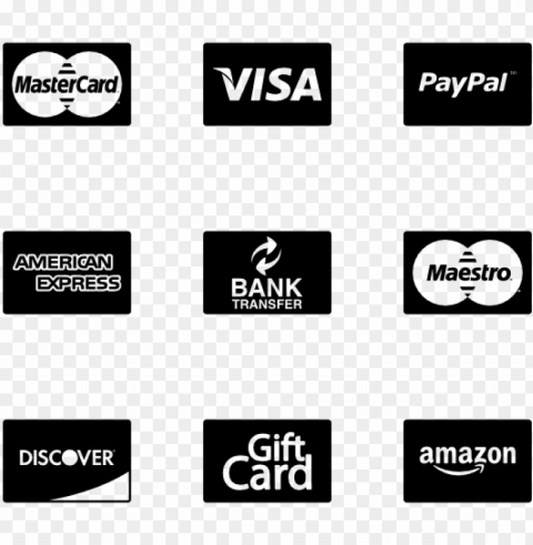 600 x 564 1 - credit card icons black and white Transparent PNG Isolated Illustration