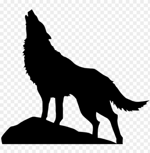 610 x 547 1 - howling wolf silhouette HighQuality Transparent PNG Isolated Element Detail