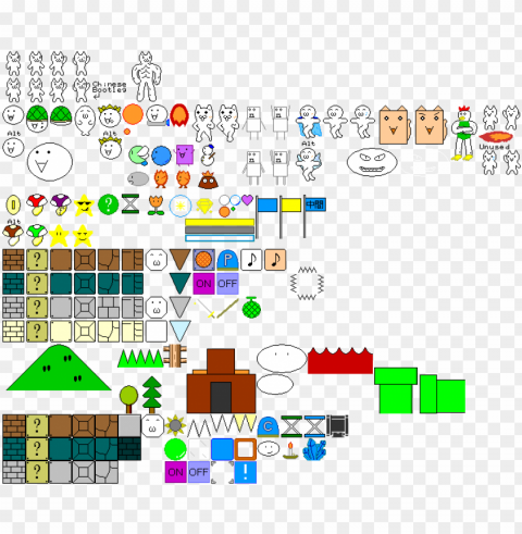 62942 - syobon action sprite sheet Isolated Element in Transparent PNG