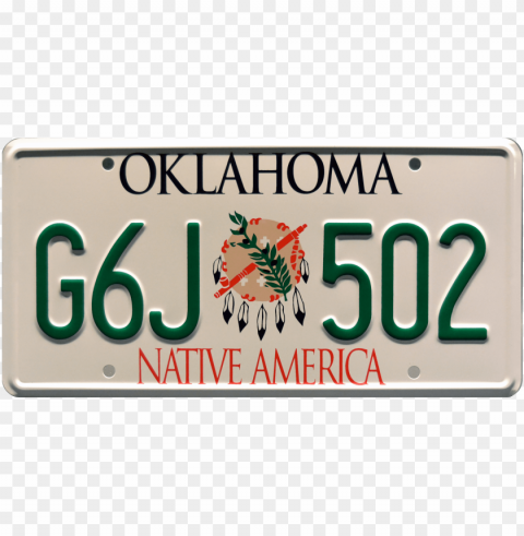 6j 502 prop plate movie memorabilia from twister starring - oklahoma license plate pro Clean Background Isolated PNG Graphic Detail