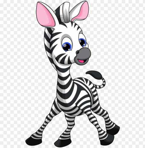 7 - cute zebra cartoo Transparent Background Isolated PNG Design Element