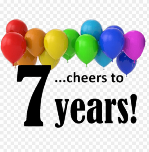 7 year anniversary Isolated Design in Transparent Background PNG