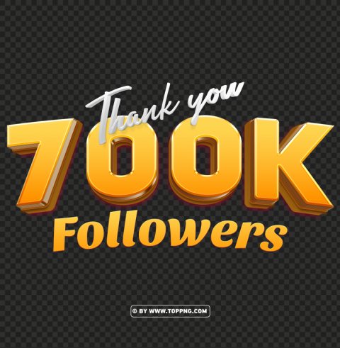 700k followers gold thank you transparent PNG files with no background bundle