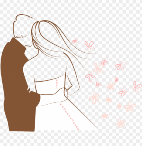 718 Х 593 couple clipart bride and groom silhouette - wedding background PNG for digital design