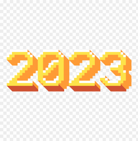 8 bit 3d text video game 2023 background Isolated Element on Transparent PNG