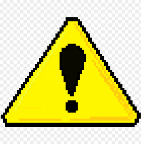 8 bit caution symbol - pixel art Clear Background PNG Isolated Element Detail