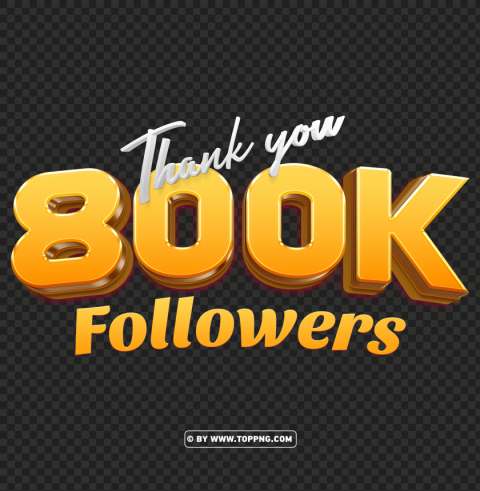 800k followers gold thank you download file PNG files with no background wide assortment