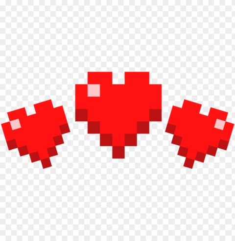 949 x 393 3 - minecraft heart Isolated Design in Transparent Background PNG