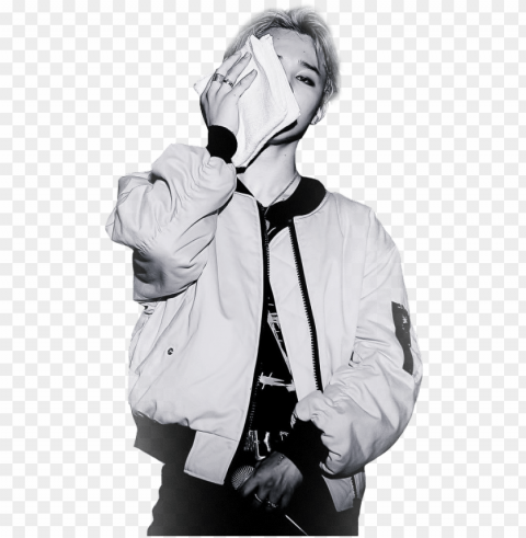 95 liner - jimin black and white transparent Clear Background PNG Isolated Item