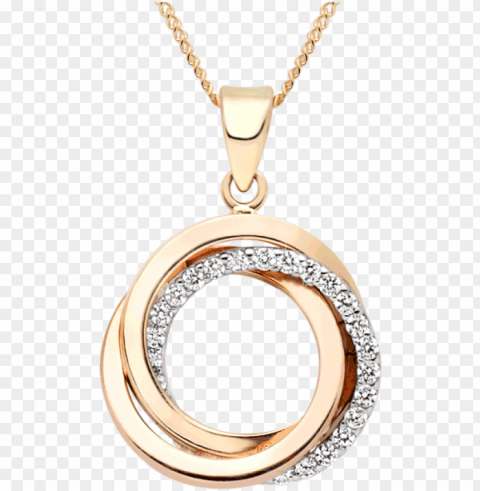 9ct tri-colour gold cubic zirconia circles pendant - beaverbrooks circle pendant PNG files with clear background