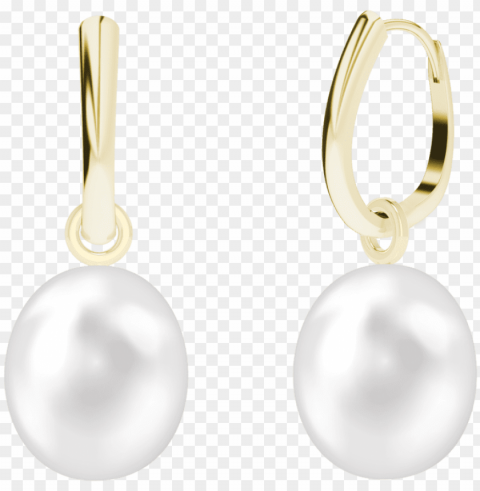 9ct yellow gold drop earring detachable pearl earring - earrings HighResolution Isolated PNG Image