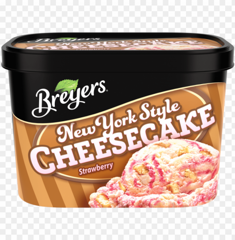 a 48 ounce tub of breyers new york style cheesecake - breyers heath ice cream Isolated Character with Clear Background PNG