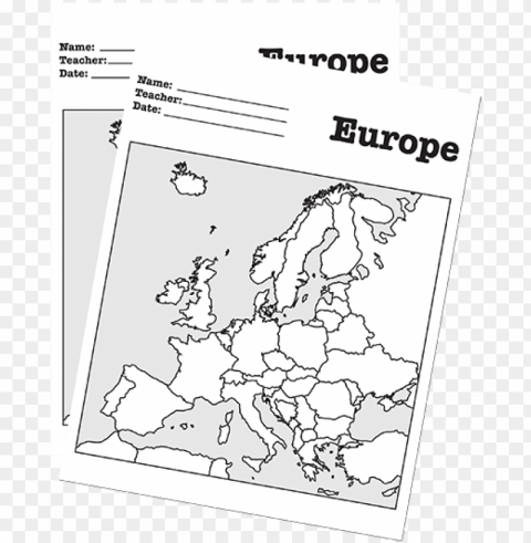 a blank map of europe for students to label - blank map of europe worksheet Transparent PNG Object Isolation