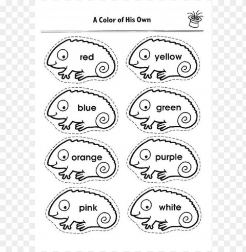a color of his own chameleon coloring page PNG with clear transparency