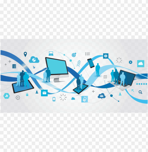 a computer network is a group of computers connected - computer systems cartoo Isolated Illustration on Transparent PNG