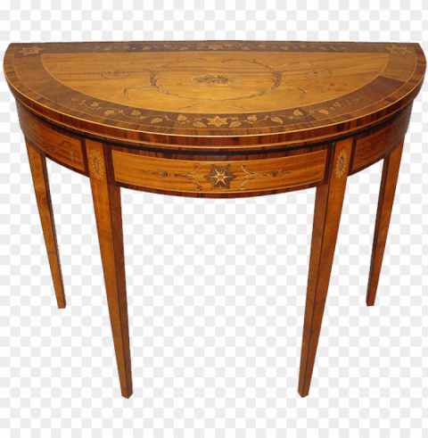 a fine george iii satinwood and marquetry demilune - table Transparent PNG images free download