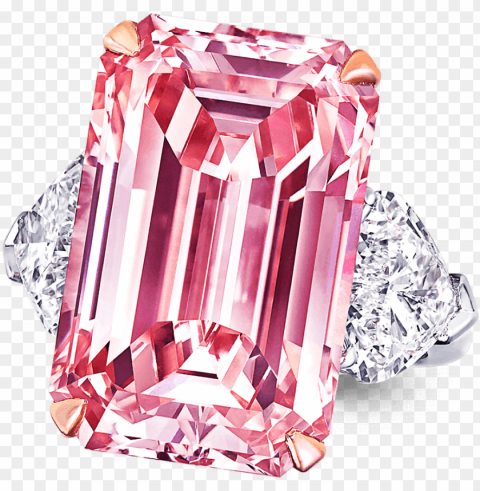 a graff emerald cut pink diamond ring with heart shape - pink diamond ri PNG photos with clear backgrounds