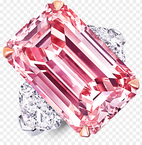 a graff emerald cut pink diamond ring with heart shape - pink emerald cut diamond ri PNG pictures with alpha transparency