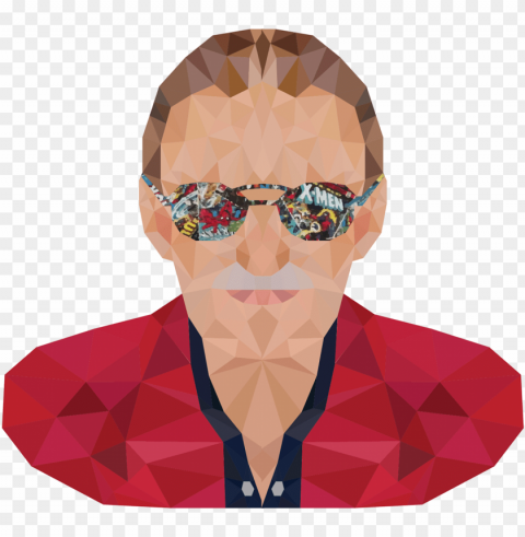 a low poly illustration of the talented stan lee concept - illustratio PNG images with transparent space