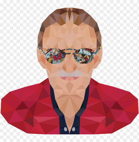 a low poly illustration of the talented stan lee concept - illustratio PNG images with transparent space PNG transparent with Clear Background ID c31a204a