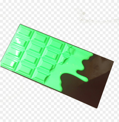a luminous green dripping chocolate design on a brown - graphic desi Isolated Subject with Clear Transparent PNG