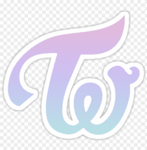a pastel pink purple and blue gradient version of - twice pastel logo Isolated Artwork in Transparent PNG
