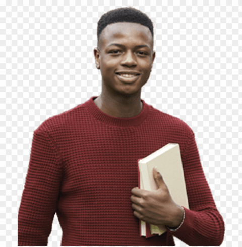 a picture of an african american student holding books - ma PNG files with clear backdrop collection