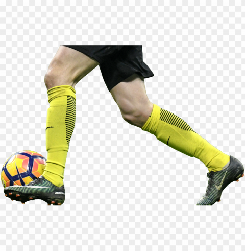 a player dribbling with the soccer ball at his feet - soccer player leg High-quality transparent PNG images comprehensive set PNG transparent with Clear Background ID b58b5770